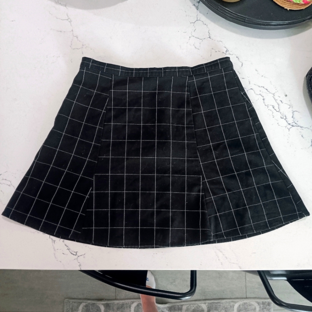 American Apparel windowpane plaid Mini skirt, Medium